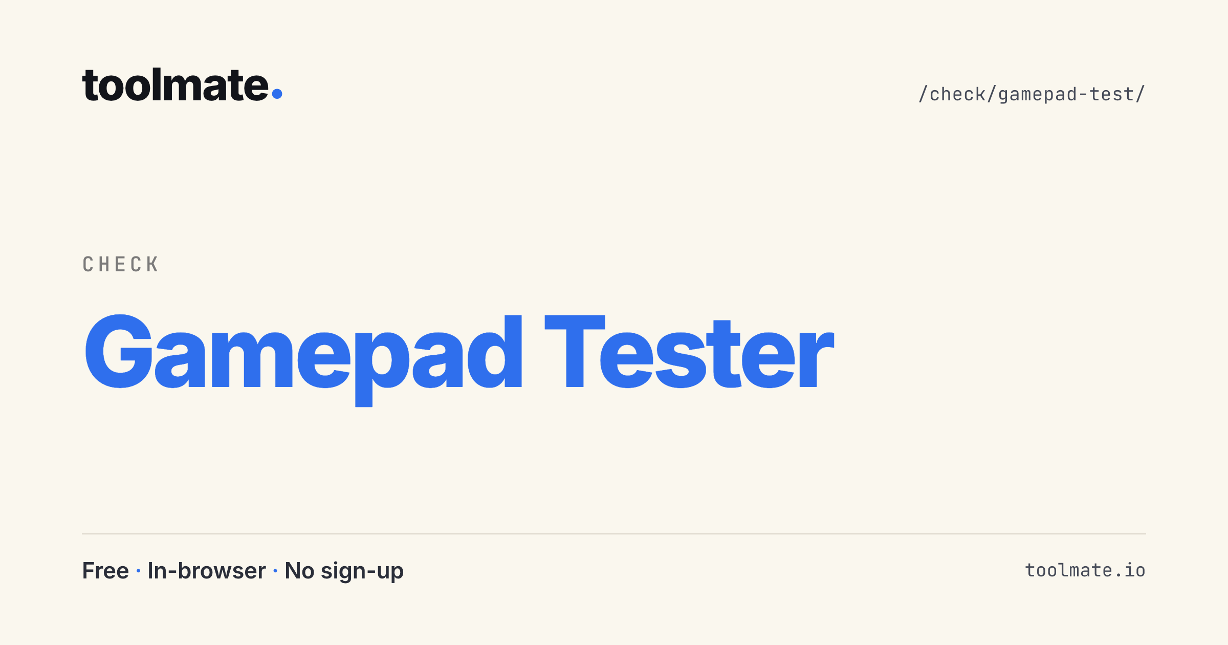 Gamepad Test — Buttons, Sticks, Triggers, Drift · toolmate