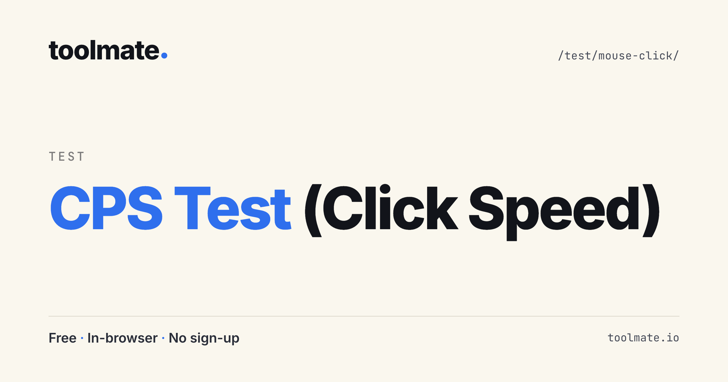 Click Speed Test — Click Test & CPS Counter (Free) · toolmate